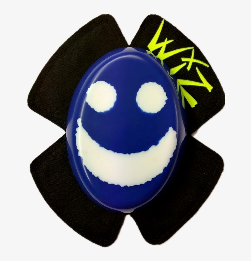 White On Blue Smiley Face - Isle Of Man Knee Sliders, transparent png #2800575
