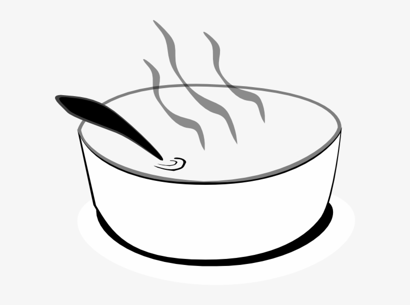 Hot Bowl Of Soup Clipart - Soup Bowl Clip Art Black And White, transparent png #2801441
