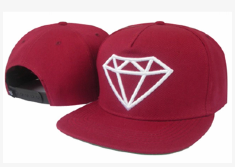 Diamond Supply Co. Rock Snapback Hat In Burgundy White, transparent png #2801466