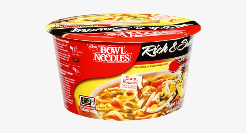 Nissin Bowl Noodles Soup, Ramen Noodle, Beef Flavor, transparent png #2801558