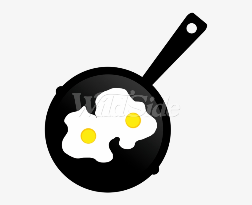 Pan Of 2 Fried Eggs - Cartoon Eggs On Pan, transparent png #2802078