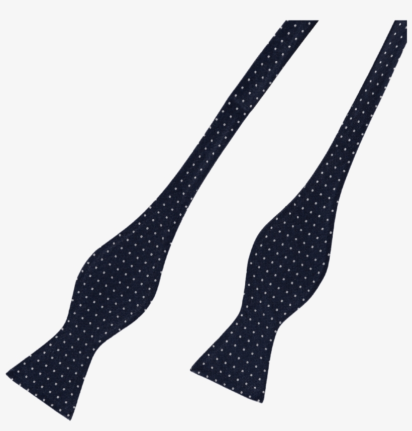 Bow Tie Silk Navy Blue Spotted 2 - Necktie, transparent png #2805294