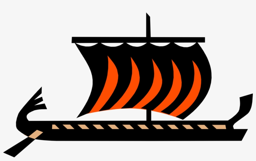 Vector Illustration Of Nordic Viking Ship With Dragon's - Hotel Le Pollet, transparent png #2805414