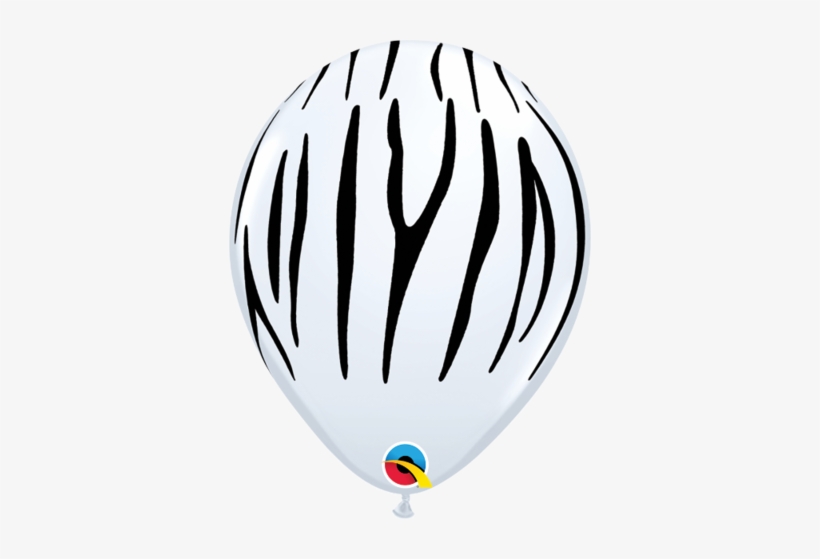 11" Zebra Stripes White-100 Count - Qualatex, transparent png #2805845