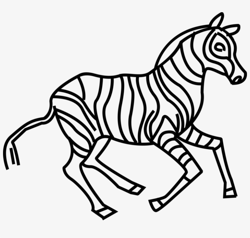 Vector Illustration Of Zebra Striped Horse - Mane, transparent png #2805916