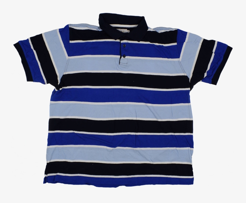 More Views - Blue Striped Polo Shirt, transparent png #2806079