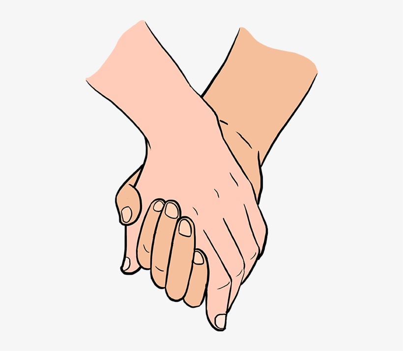 How To Draw Holding Hands - Hands Holding How To Draw, transparent png #2806514