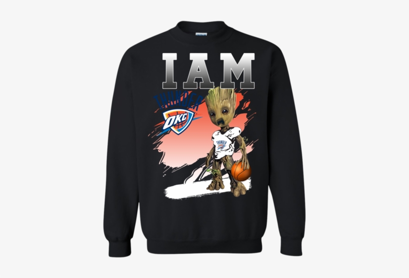 Oklahoma City Thunder Groot I Am T-shirts Guardians - T-shirt, transparent png #2808484