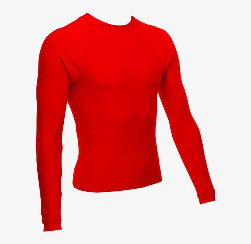 Unisex Long Sleeve Rash Guard, Red - Clip Art, transparent png #2809401