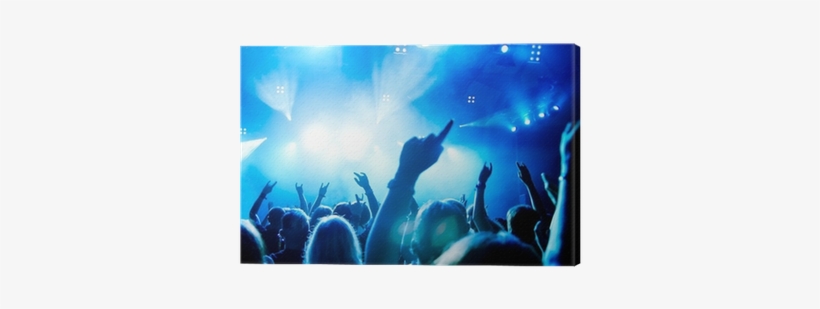 Concert Crowd In Front Of Bright Blue Stage Lights - Concert, transparent png #2811066