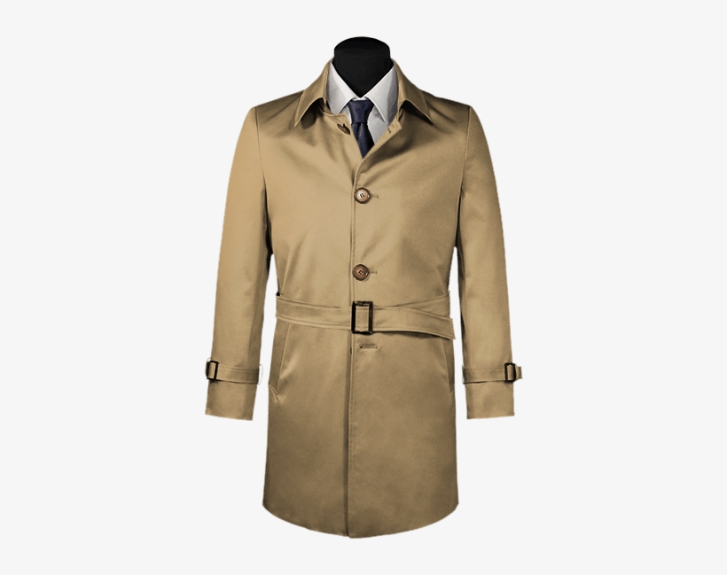Beige Belted Trench Coat-view Front - Imagenes De Gabardina, transparent png #2811508