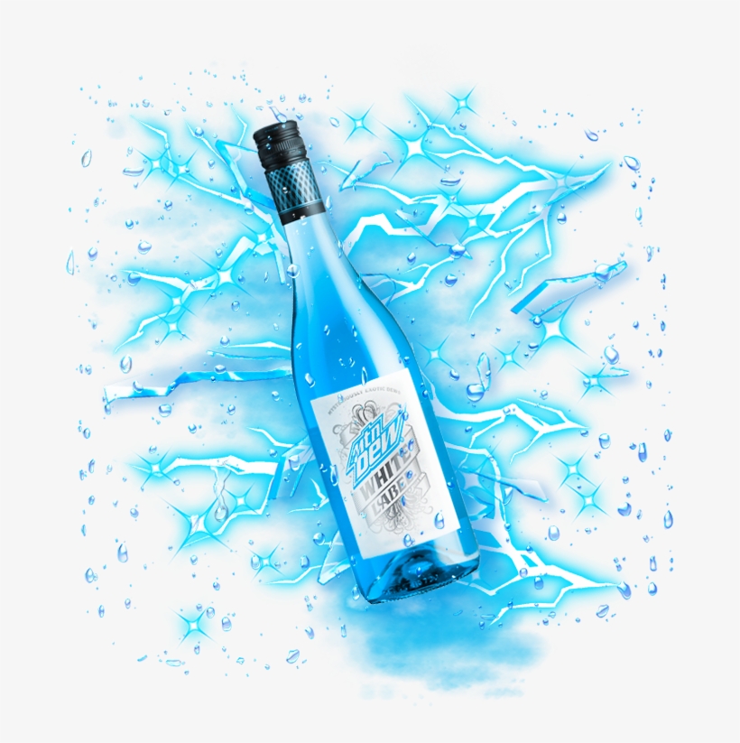 White Label Mtn Dew Mountain Dew Blue Aesthetic Blue - Glass Bottle, transparent png #2811682