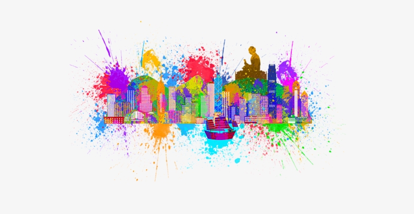 Colorful Paint Splatters Png Download - Tian Tan Buddha, transparent png #2812112