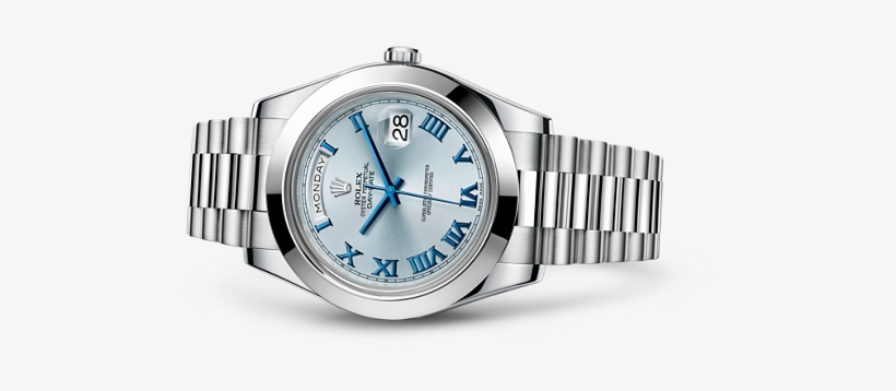 /rolex Replica /watches/day Date Ii/m218206 0043/rolex - Rolex Day-date Ii Blue Dial Platinum Case Automatic, transparent png #2812556