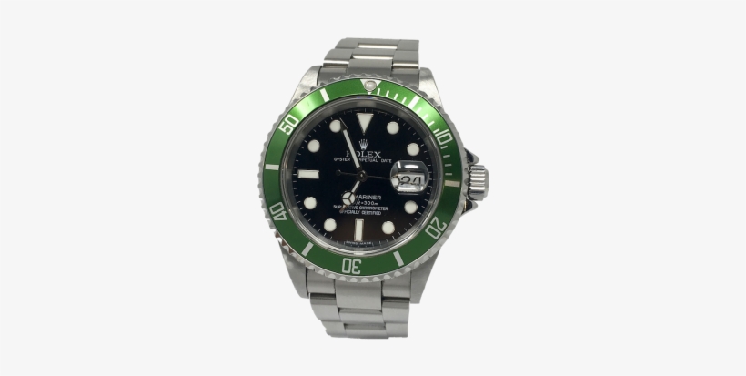 Rolex Submariner Steel Green Bezel Black Dial 16610lv - Rolex Submariner Prices, transparent png #2812736