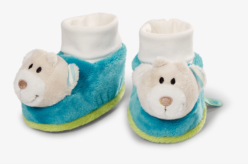 Baby Booties Bear With Rattle Plush - Nici Babyschuhe, transparent png #2812971