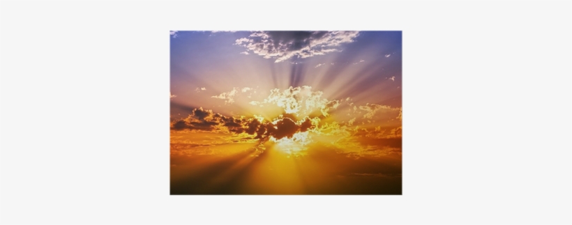 Sunset With Clouds, Light Rays And Other Atmospheric - Clouds Light Rays, transparent png #2813087