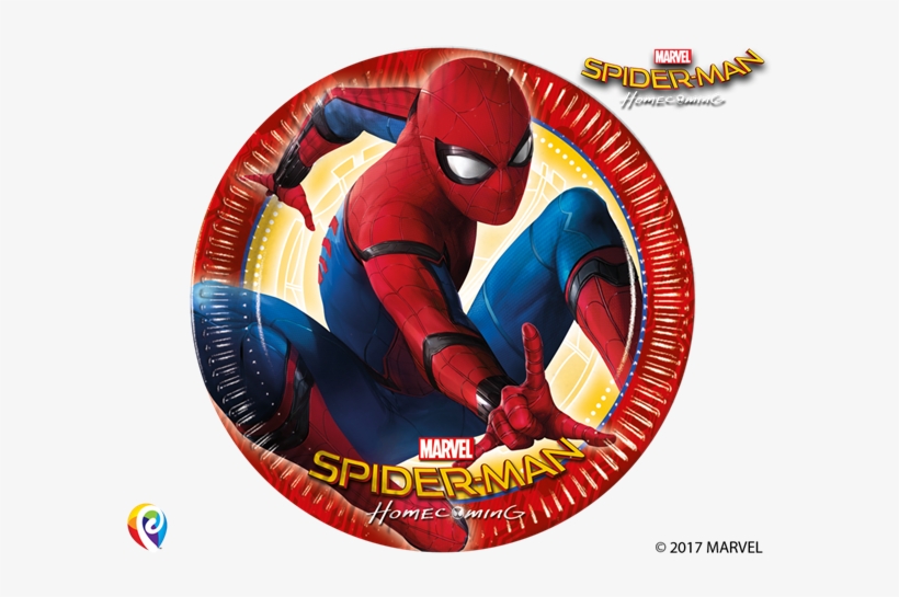 Marvel Spider Man Homecoming 8 Dinner Plates 23cm - Spiderman 8 Paper Plates, transparent png #2813382