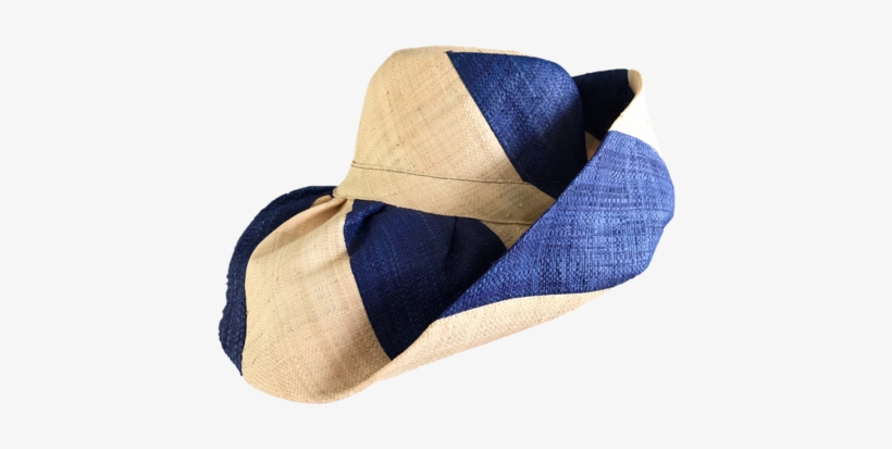 Manga Dian-kapoka Dark Blue And Natural Stripes Raffia - Sun Hat, transparent png #2813400