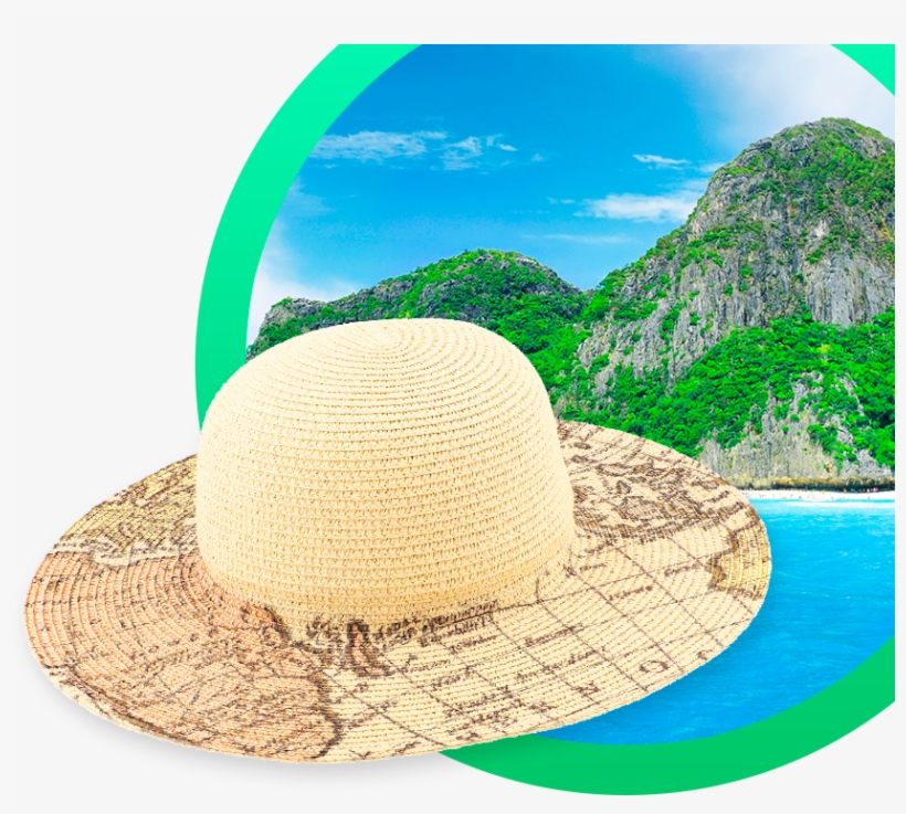 Fashion Sun Hat Map Print - Fedora, transparent png #2813579