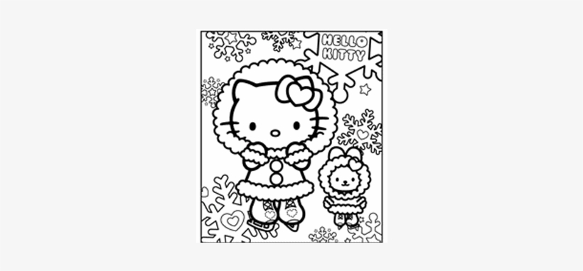 Christmas Coloring Pages - Kitty Hello Coloring Page, transparent png #2813802