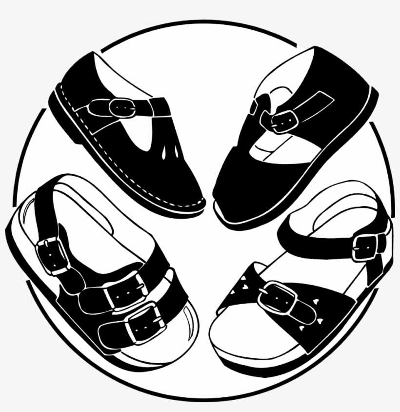 Baby Shoes Clipart Black And White Download - Girl Shoe For Kid Clipart, transparent png #2814615