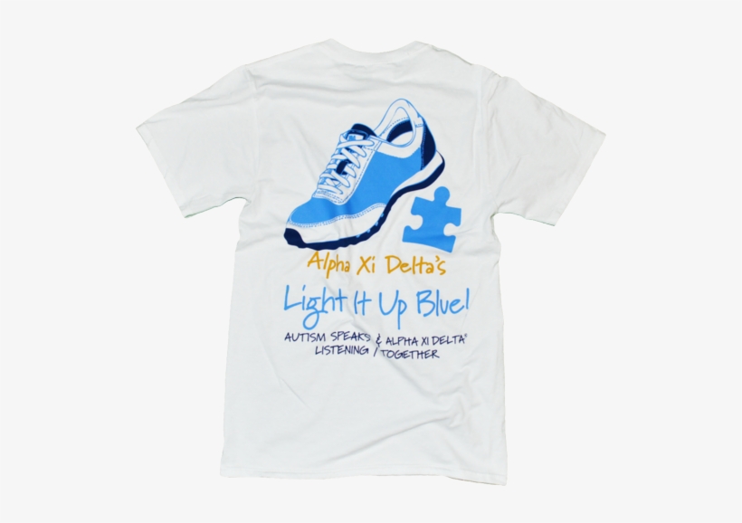 Alpha Xi Delta White 5k Autismspeaks Back - Playeras Con Frases En Español, transparent png #2817091