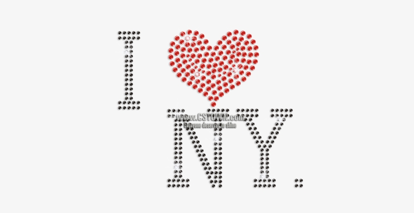 Customizable I Love Ny Iron-on Rhinestone Transfer - Necklace, transparent png #2819064
