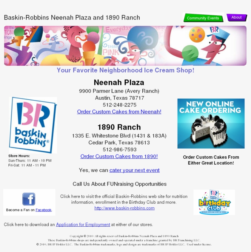 Parmer At Neenah And 1890 Ranch Competitors, Revenue - Baskin Robbins, transparent png #2819864