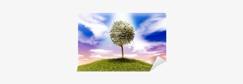 Stylised Money Tree American Dollar Notes On Grassy - Money, transparent png #2820050