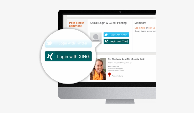 Login With Xing, transparent png #2820208