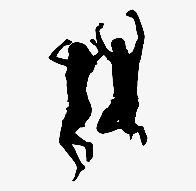 Taking Small Steps To Get Ahead Of The Game - Couple Jumping Silhouette Png, transparent png #2820843
