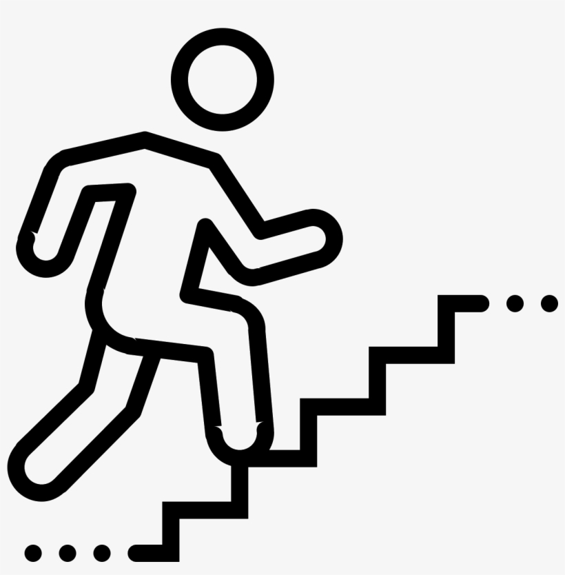 The Icon For "wakeup Hill On Stairs" Shows The Outline - Line Art, transparent png #2820954