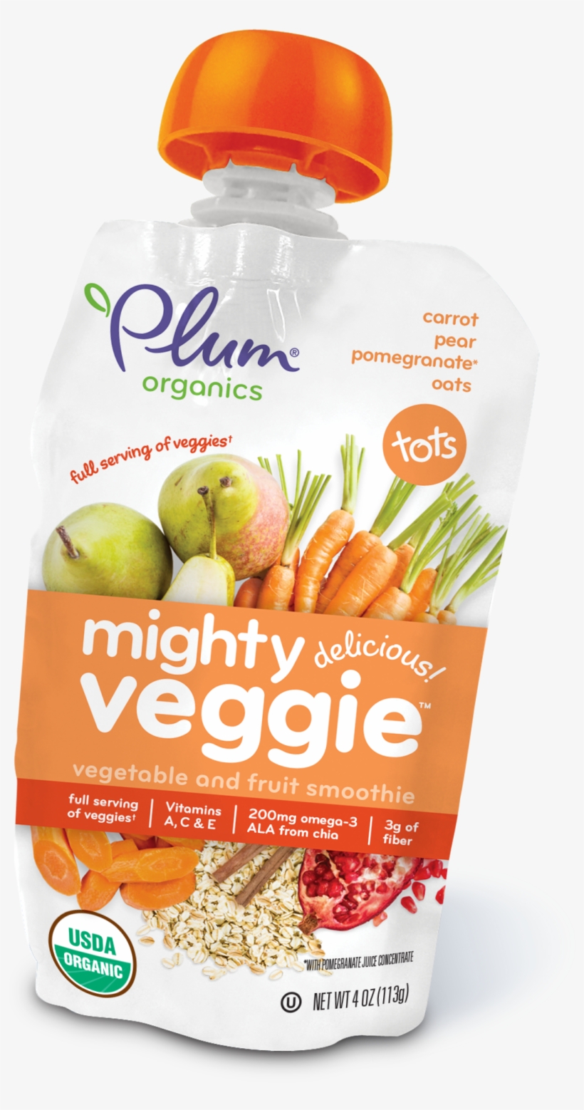Plum Organics Vegetable And Fruit Smoothie, Mighty, transparent png #2821261