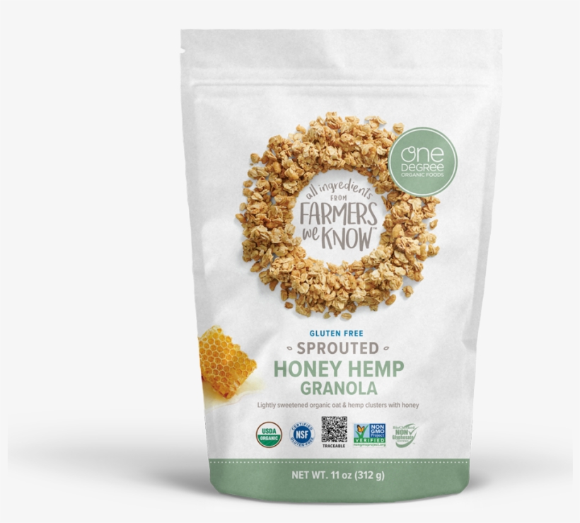 Sprouted Oat Honey Hemp Granola - One Degree Organics Granola, transparent png #2821296