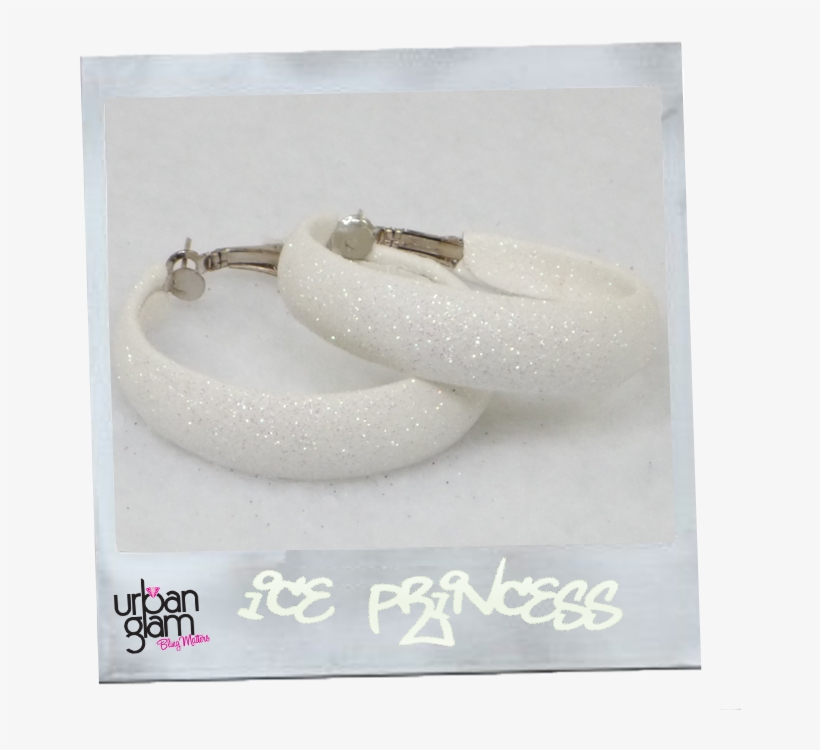 Off White Glitter Hoop Earrings - Earring, transparent png #2821882