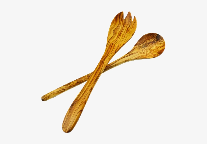 Ons Art - Couverts À Salade En Bois D'olivier Ea10l30, Grain/naturel,, transparent png #2822337