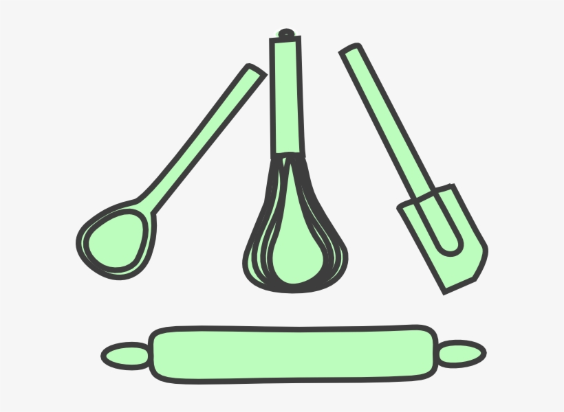 Bakery Utensils Pastel Green Clip Art - Utensilio De Panaderia Animado, transparent png #2822418