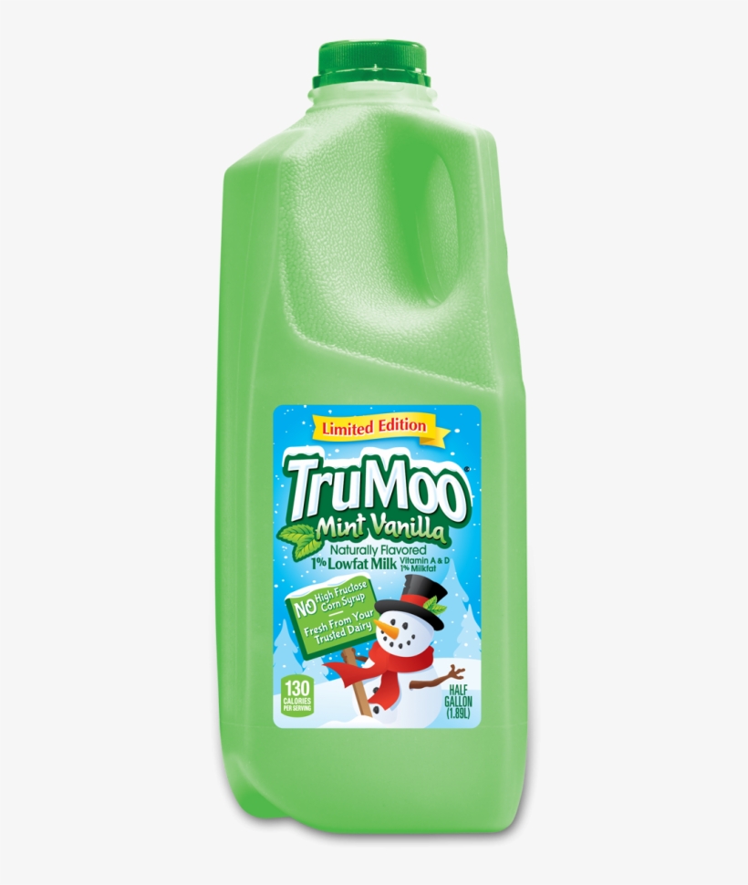 Trumoo Mint Vanilla Green Milk - Trumoo Mint Vanilla 1% Lowfat Milk, 0.5 Gal, transparent png #2822583