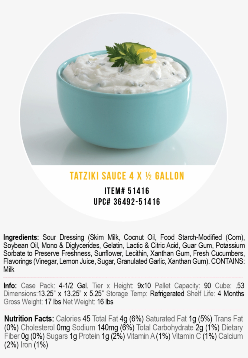 Corfu Tatziki Half Gallon - Gruel, transparent png #2823395