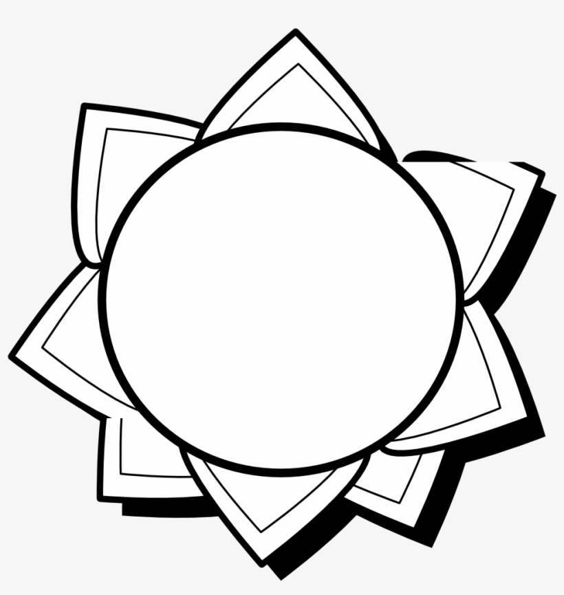 Rygle Sun Outline Black White Line Art 999px 106 - Outline Of A Sun, transparent png #2823423