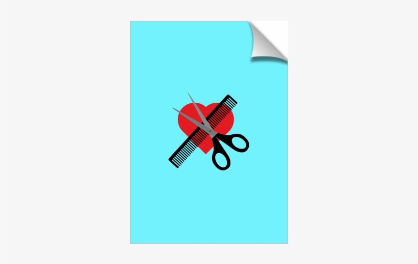 Scissors & Comb & Heart - Scissors & Comb & Heart Shower Curtain, transparent png #2823813