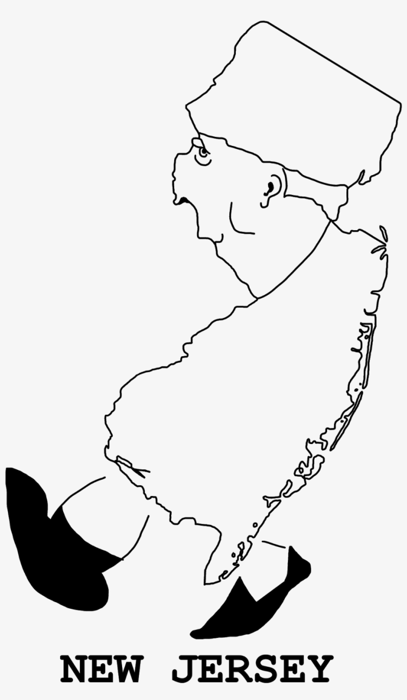 Funny Outline Maps Of New Jersey - New Jersey, transparent png #2824270