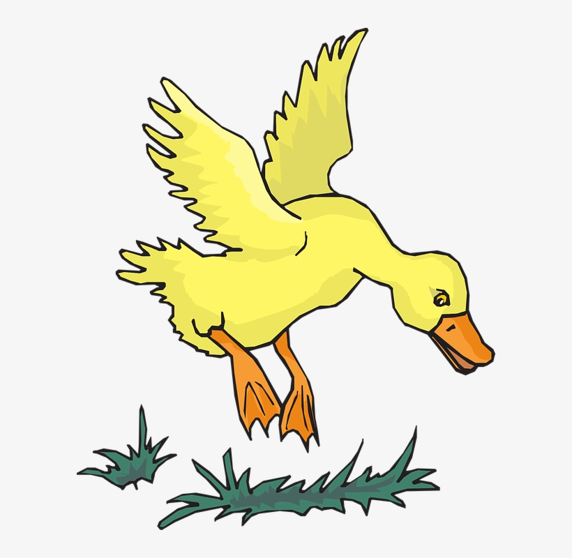 Duckling Clipart Wing - Flying Yellow Duck Clipart, transparent png #2825480