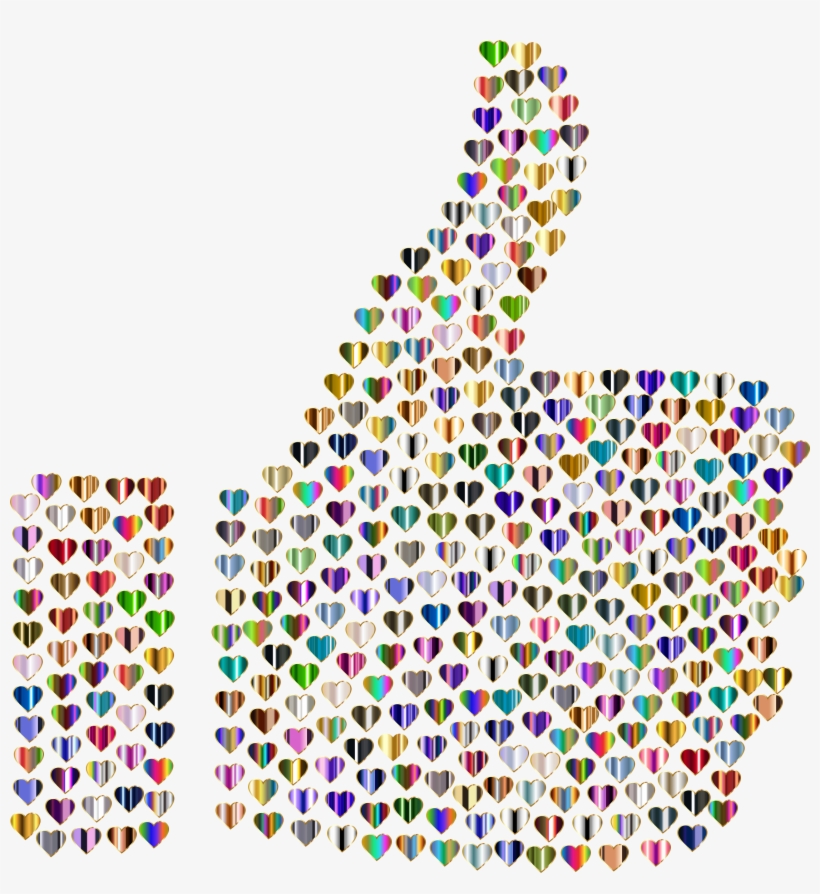This Free Icons Png Design Of Prismatic Hearts Thumbs, transparent png #2826633