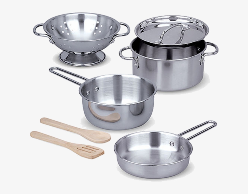 Stainless Steel Pots & Pans Play Set - Play Pots And Pans, transparent png #2827191