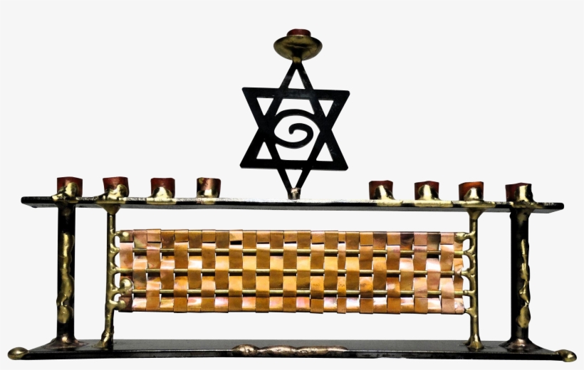 Hand-crafted Copper And Metal Menorah, Quite Unusual - Large Shofar Holder, transparent png #2827240