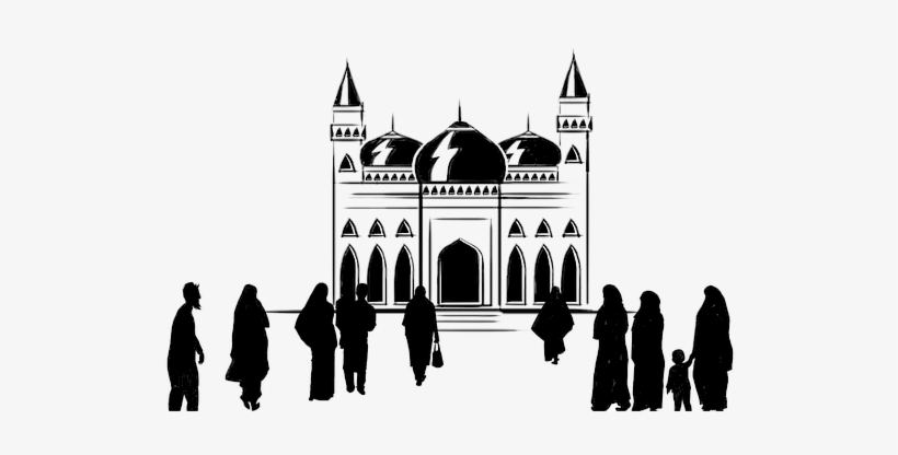 Mosque, Muslim, Religion, Islamic, Arab - Orang Ke Masjid Vector, transparent png #2827627
