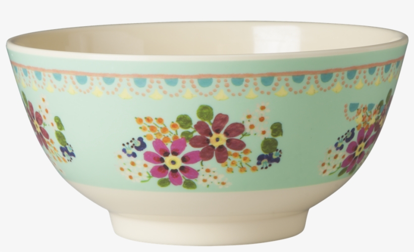 Mint Green With Flowers Melamine Bowl By Rice Dk - Rice Melamine Flower Bowl, transparent png #2828244