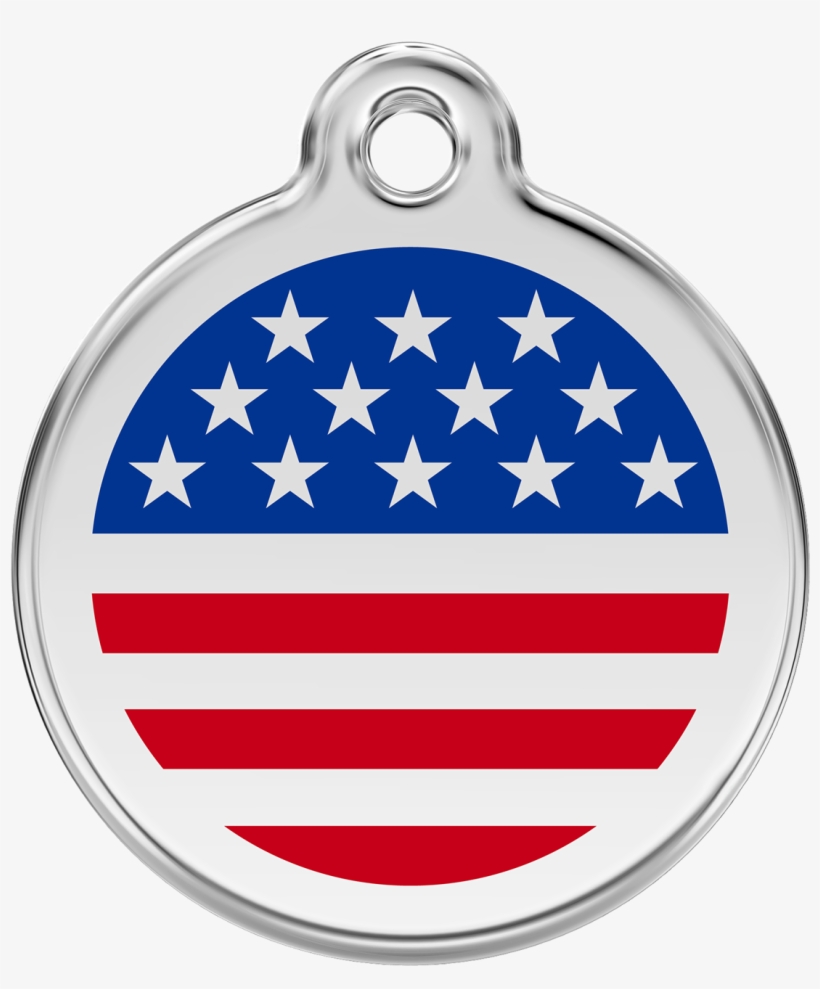 Product Codes - Medaille Chien Gravee 30 Mm Drapeau Usa Par Red Dingo, transparent png #2829805